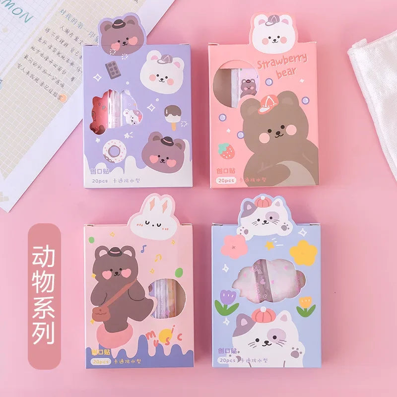 20pcs/box Waterproof Bandages Breathable Cute Cartoon Band Aid Hemostasis Adhesive Bandages First Aid Kit Random Box
