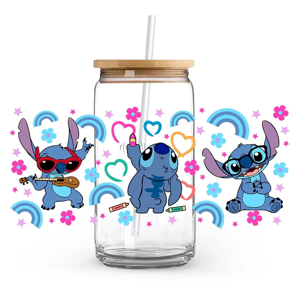 Mickey Stitch Cars Winnie the Pooh UV DTF Cup Wrap UV Self-Adhesive Cartoon Stickers Innovative Cup Embellishments