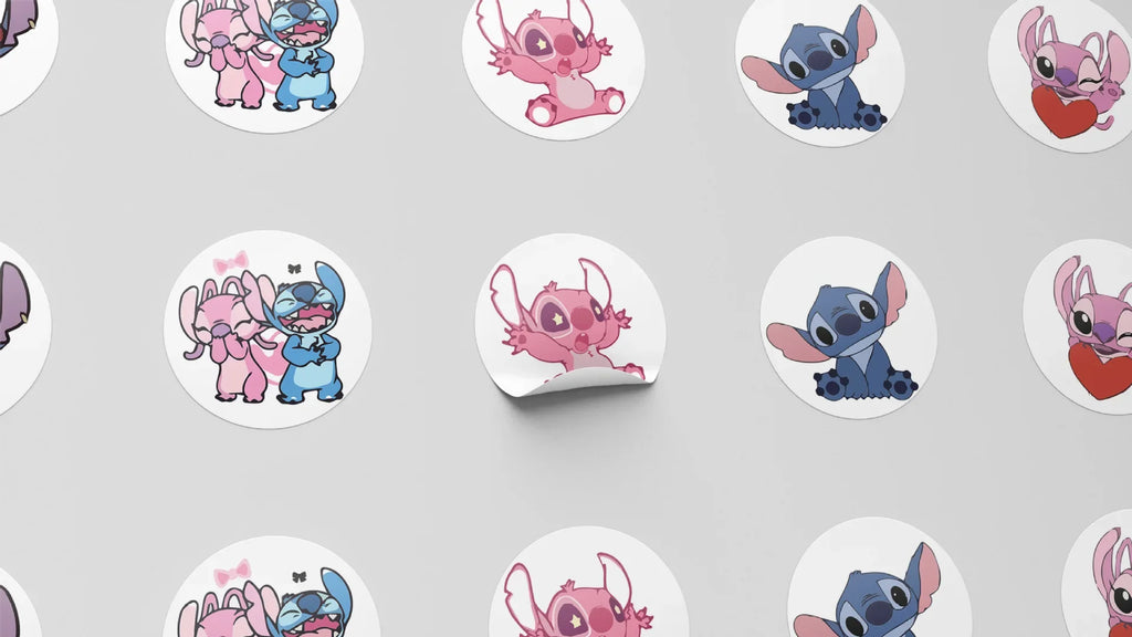 500pcs/roll Stitch Sealing Stickers Cute Angel Round Sticker Envelop Diary Diy Decoration Label Birthday Gifts