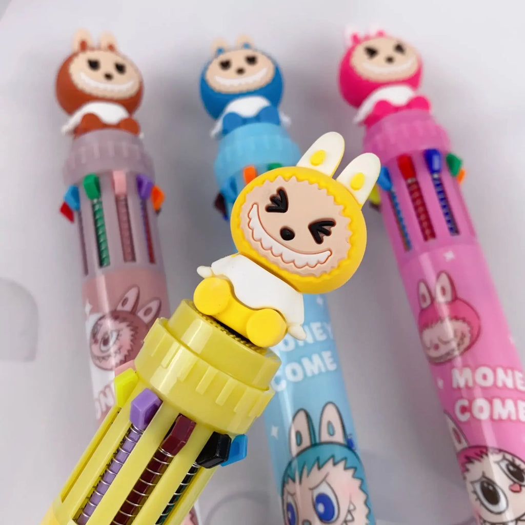 Labubu Ballpoint Pen 6/36pcs Cartoon 10 Color 0.5mm School Student Stationery Draw Wrirte Mark Pen Student School Office Gift