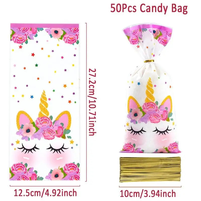 Rainbow Unicorn Disposable Tableware Background Unicorn Birthday Party Decorations Kids Baby Shower Girl Birthday Party Supplies