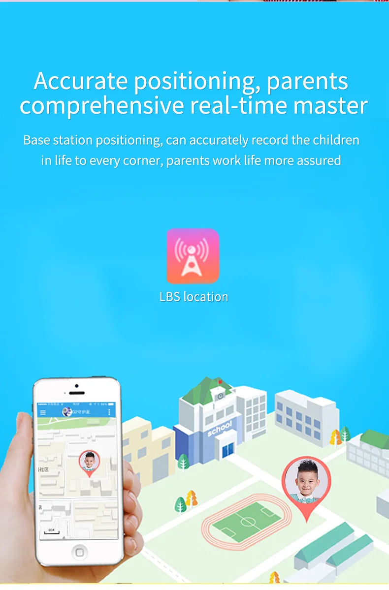 Kids Smart Watch SOS Antil-lost GPS Location Camera Sim Card Call IP67 Waterproof Smart Watch For Android Ios Kids Gift 2025New