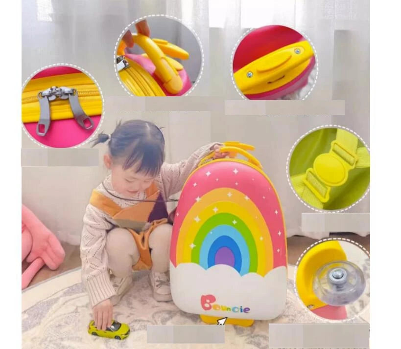 Children's 16 inch Luggage Suitcase Set Backpack Girls Cartoon Travel Trolley Luggage Bag For boys Boarding Suitcase For Kids