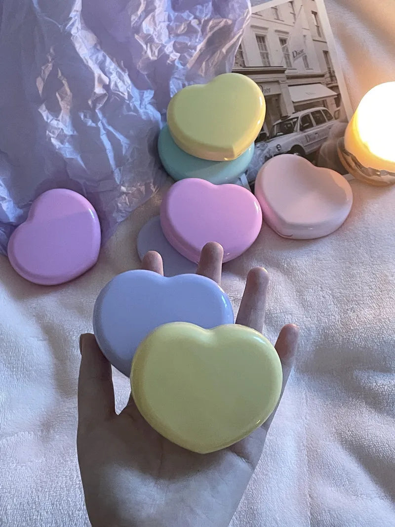 Travel Color Contact Lenses Box for Eyes Tool Kit Women Girl Heart Lady Holder Storage Eye Care Container with Mirror Tweezer