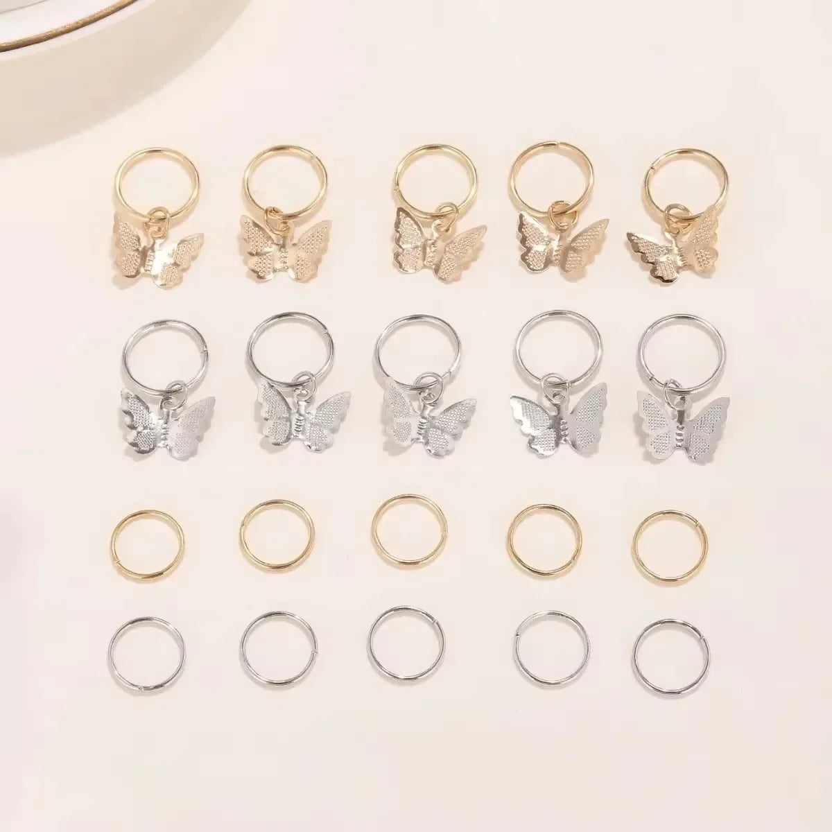 10pcs Hair Charms Metal Pearl Love Bow Hair for Braids Dreadlock Braid Clips Beads Hair Cuffs Clips for Women Girls