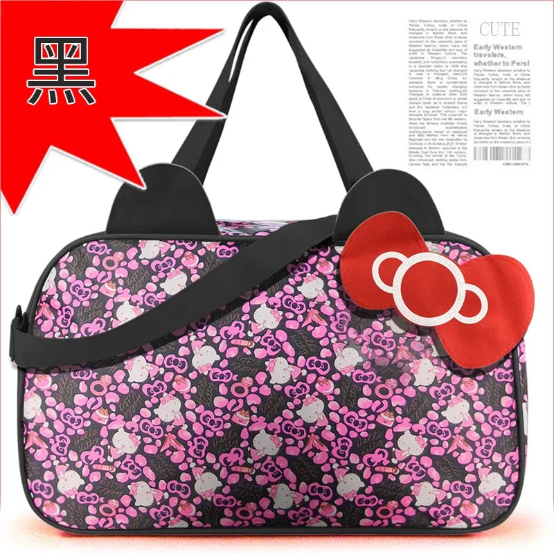 Sanrio Oxford cloth messenger bag hello kitty cartoon travel luggage storage bag girl shoulder bag gym handbag