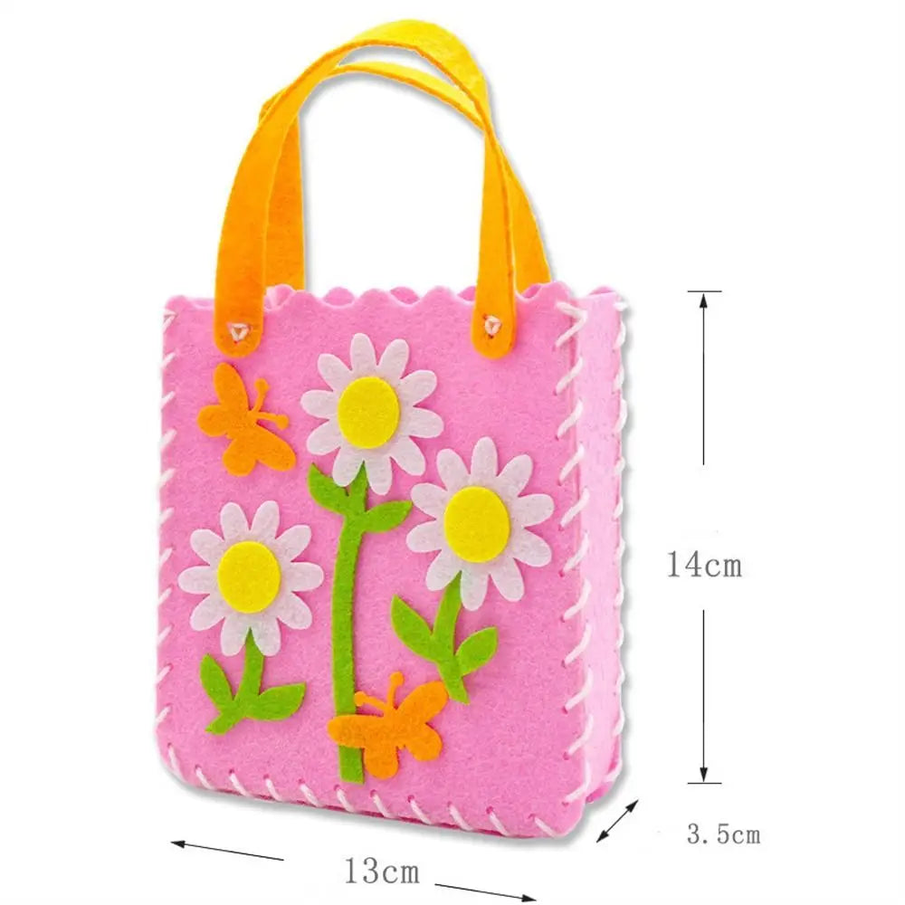 Non-Woven Fabric DIY Handbag Children Craft Toy Mini Bag Non-woven Cloth Colorful Handmade Bag Cartoon Animal Children Handbags