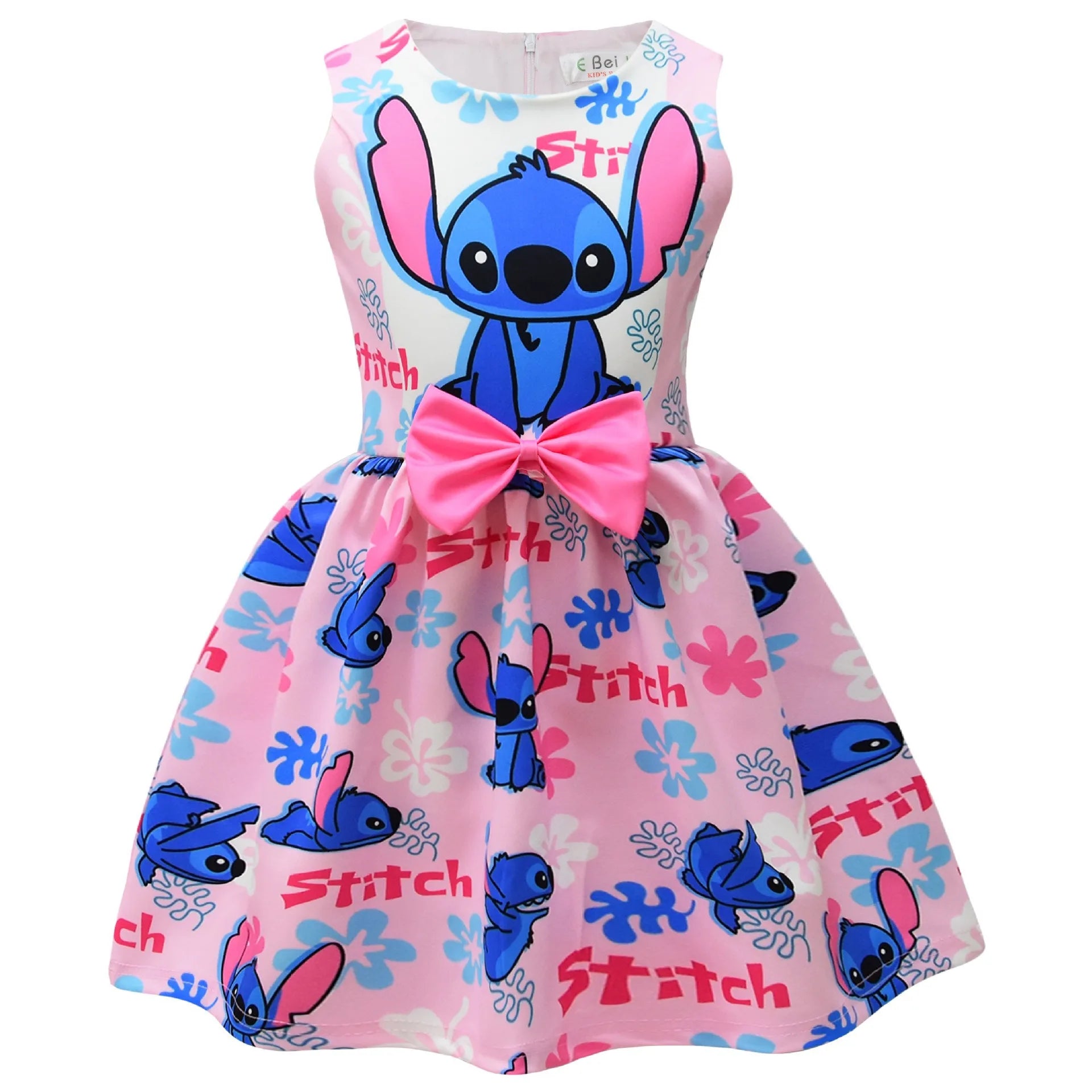 Lilo and Stitch Dress Summer Sweet Cute Animated Movie Stitch Printed Bow Tutu Skirt Kids Girls Birthday Party Princess Costumes