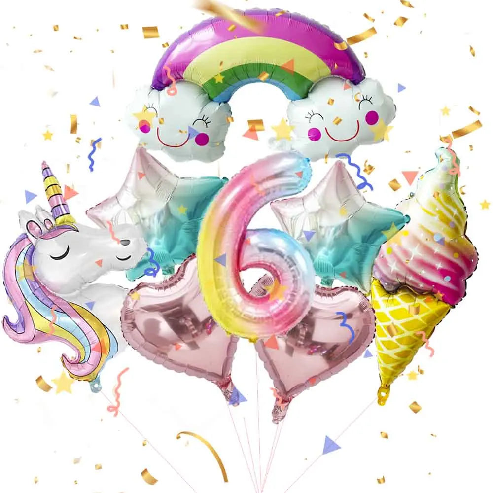 Unicorn Theme Party Decoration Balloon Garland Kit with 3D Unicorn Balloon For Baby Shower Macaron Party Happy Birthday Supplies