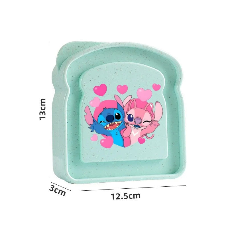 Stitch Sandwich Containers Lunch Box Toast Storage Box with Lid Portable Food Storage Case Reusable Microwave Lunch Case Gifts