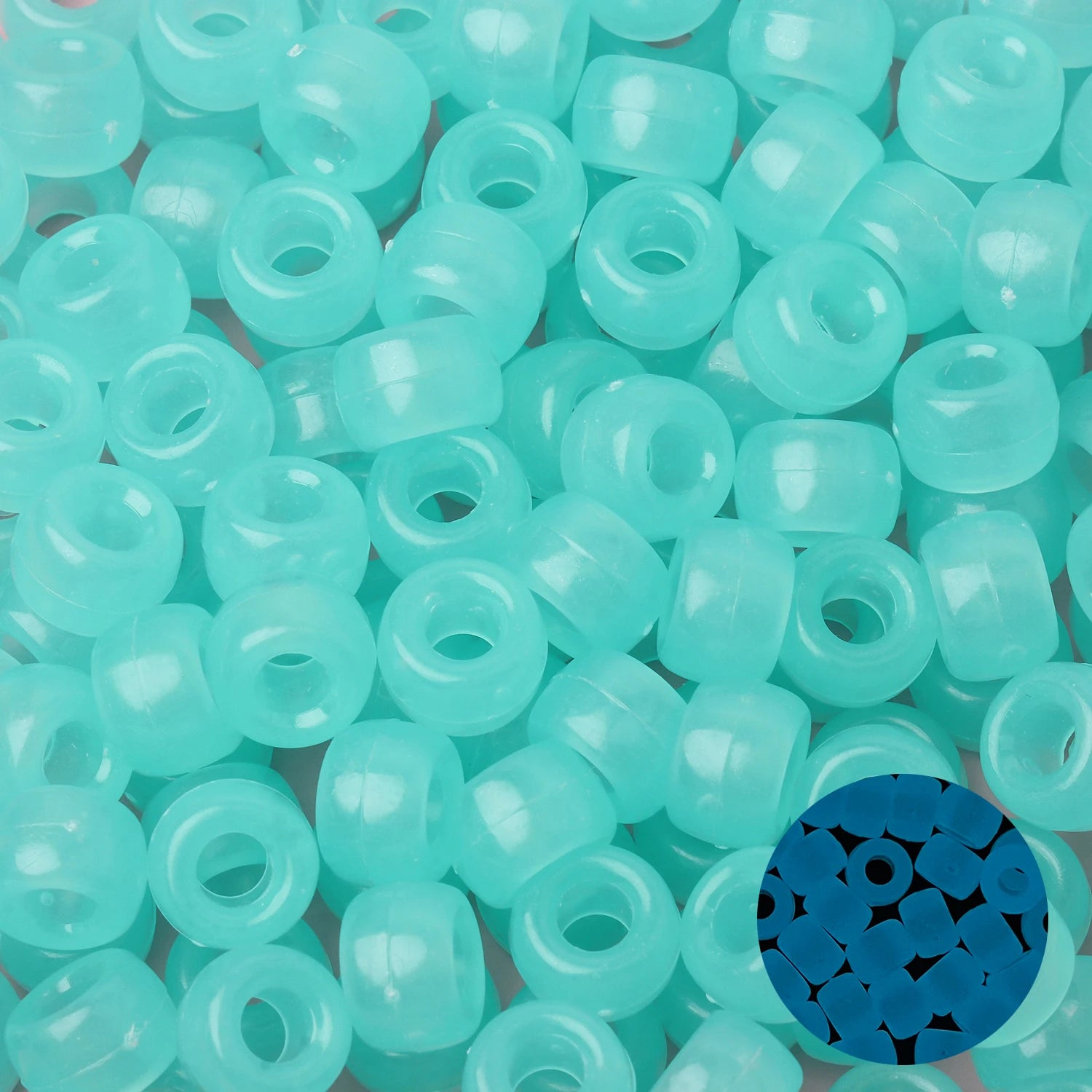 100pcs Luminous Pony Beads 6x9mm Acrylic Beads Big Hole Spacer Beads For Diy Craft Jewelry Charms Bracelets Making Hair Supplies