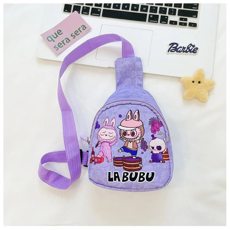 2024 new labubu POPMART LABUBU Children bag chest bag cartoon girl accessories bag trendy new one shoulder crossbody bag gifts