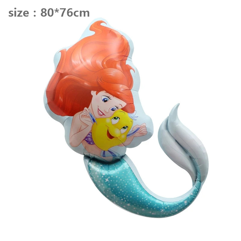 Mermaid Ariel Princess Birthday Party Decorations Disposable Tableware Plate Straw Cup Balloons Baby Shower Party Supplies