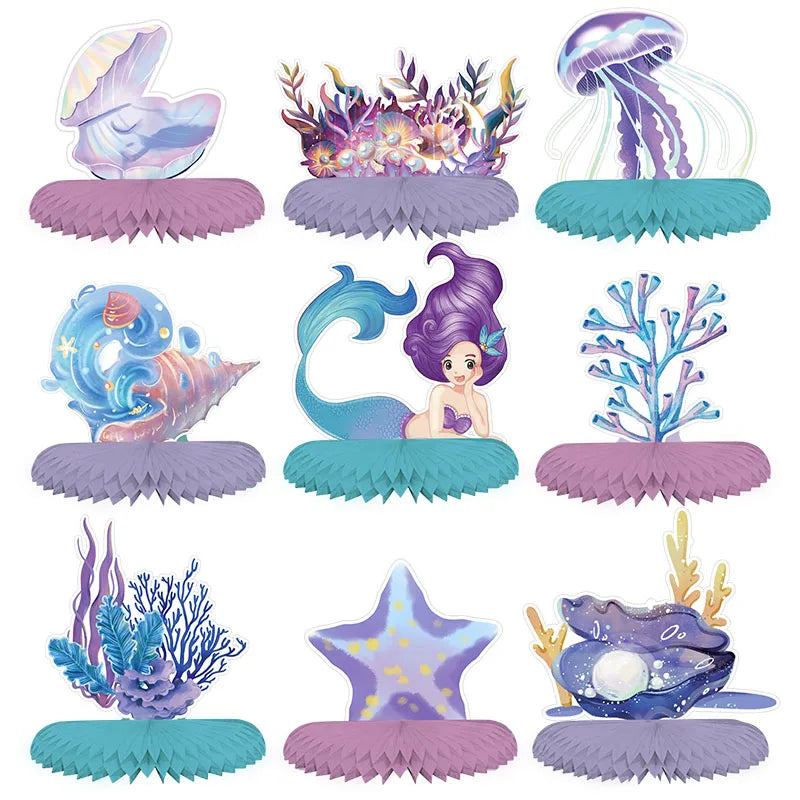 Little Mermaid Party Favors Memmaid Glasses/Tattoo Stickers/Headband/Clap Circle Toy Girls Birthday party gift Decor Baby Shower