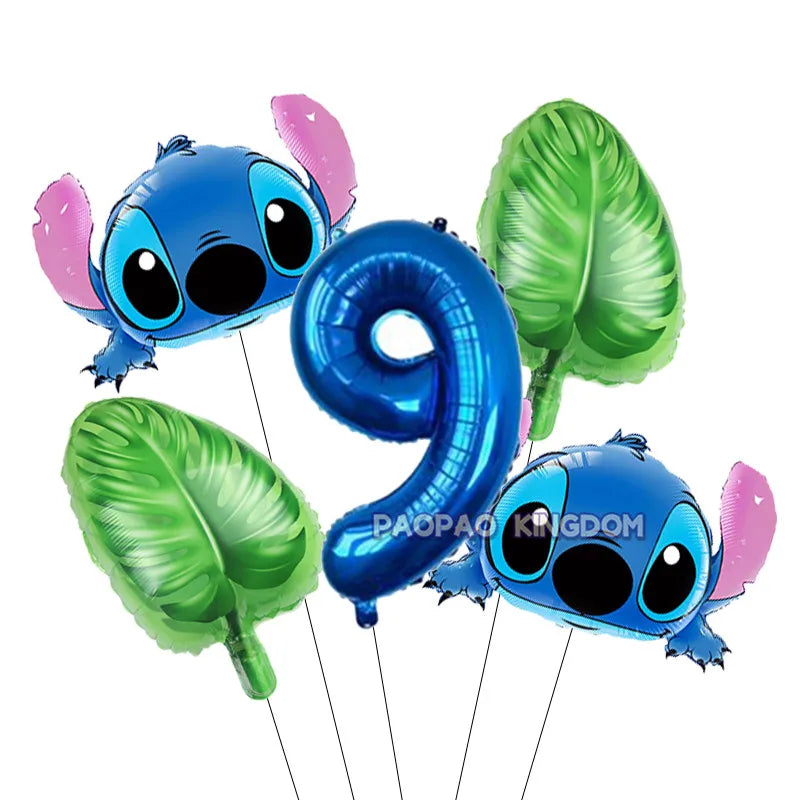 Lilo Stitch 32inch Number Foil Balloons Stitch Birthday Party Supplies Children Balloons Baby Shower Decoration Supplies