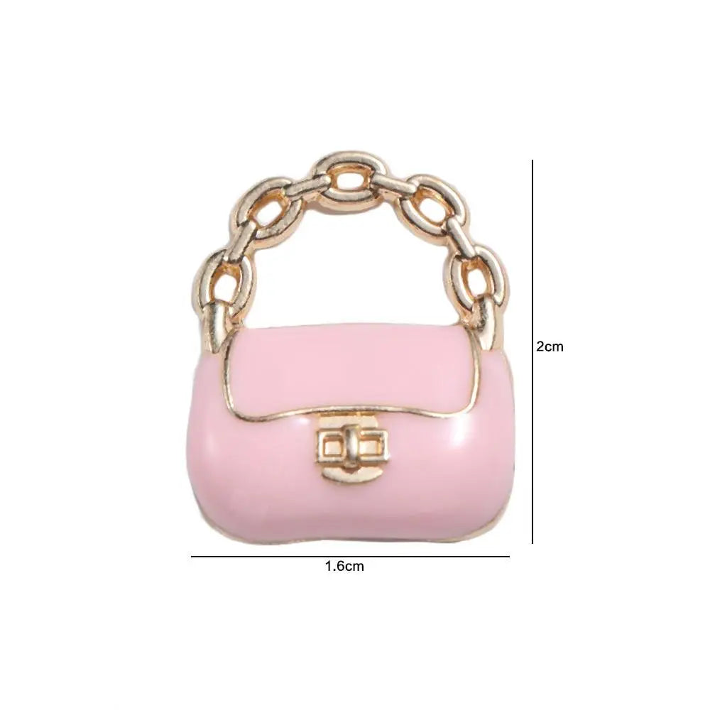 DIY Toy Dollhouse Miniature Metal Handbag Black/White Cute Doll Miniature Bag Decoration Fashion Dollhouse Mini Metal Chain Bag