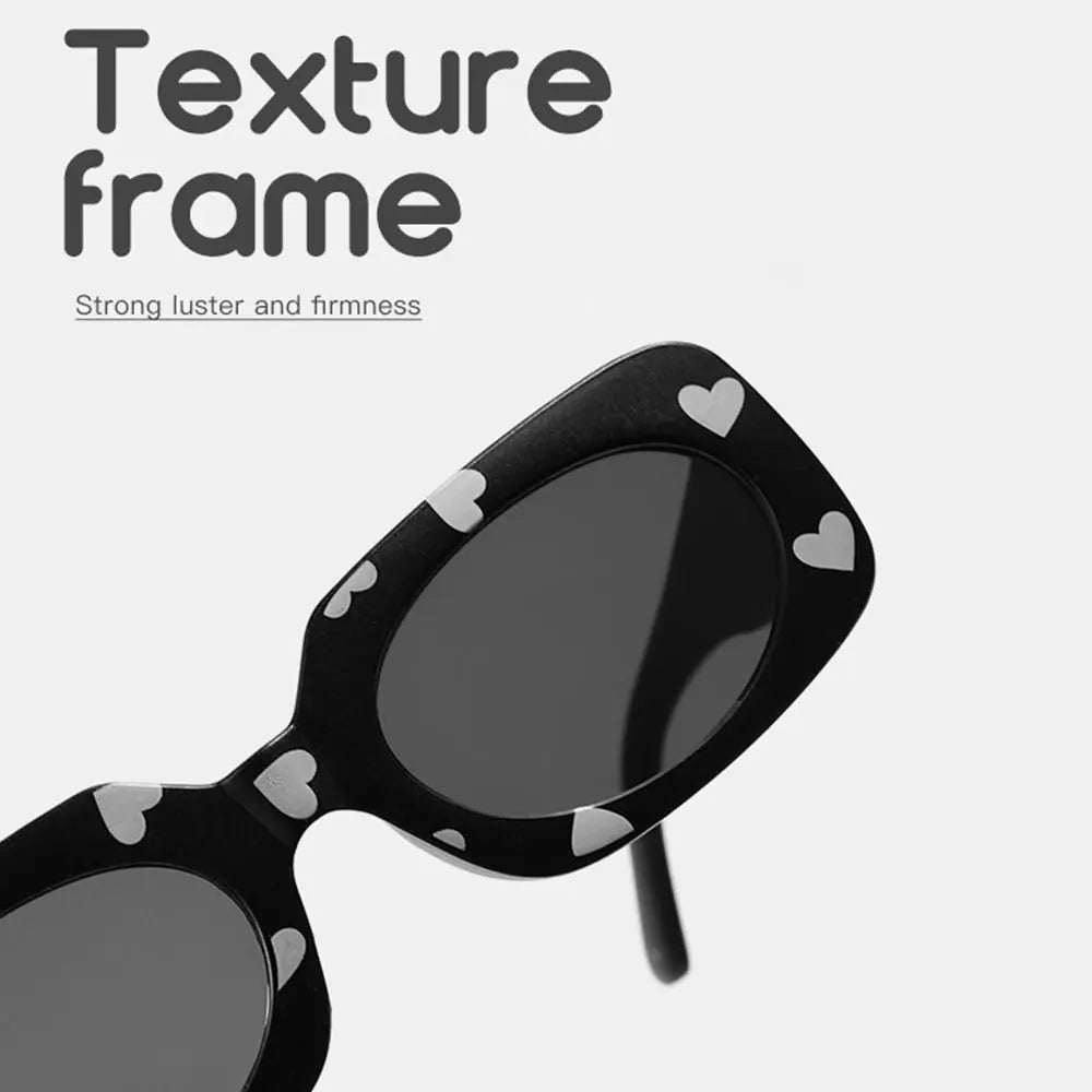 UV400 Heart Print Children Sunglasses Cute 2-8 Years Sun Protection Eyewear Kids Rectangular Sun Glasses