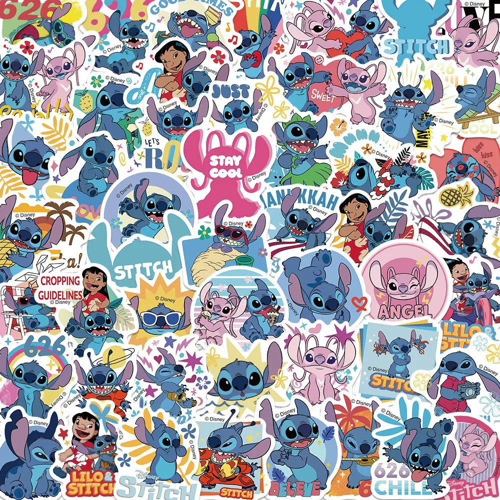 51PCS  Cute Cartoon Lilo & Stitch Stickers DIY Diary Laptop Luggage Skateboard Graffiti Decals Fun Classic Toy