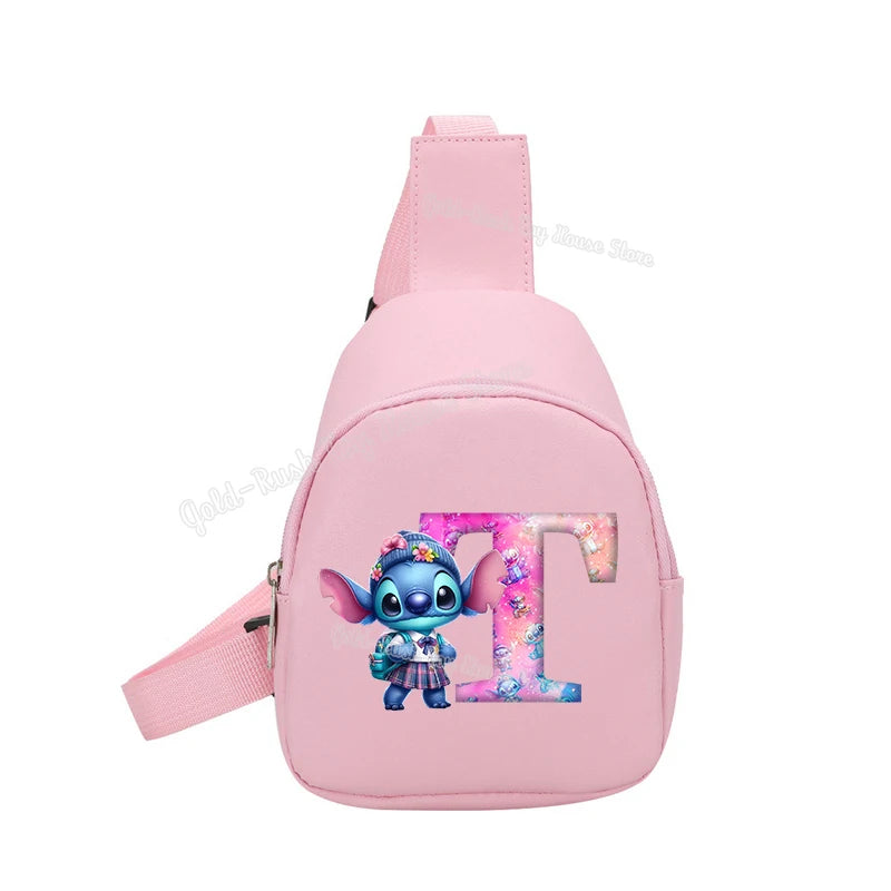 Cartoon Lilo&stitch Pu Chest Bag Mini Outdoor ShoulderBag Boy Girl Satchel Bags Costume Accessories Students Crossbady Bag Purse