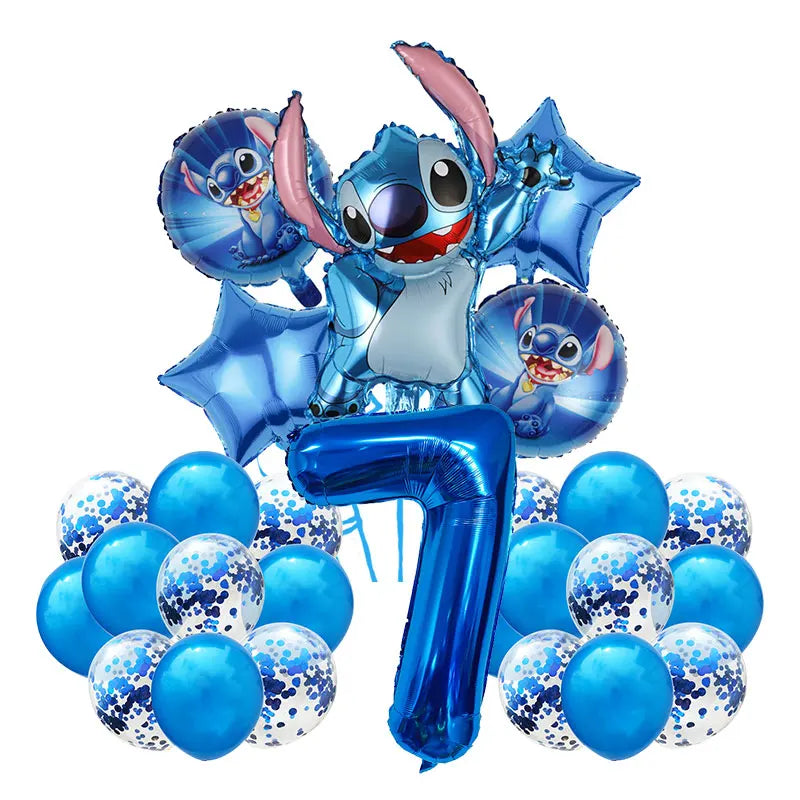 Lilo and Stitch Birthday Decoration Balloons Banner Backdrop Tablecloth Plates Cups Napkins Straws Event Party Supplies for Kids