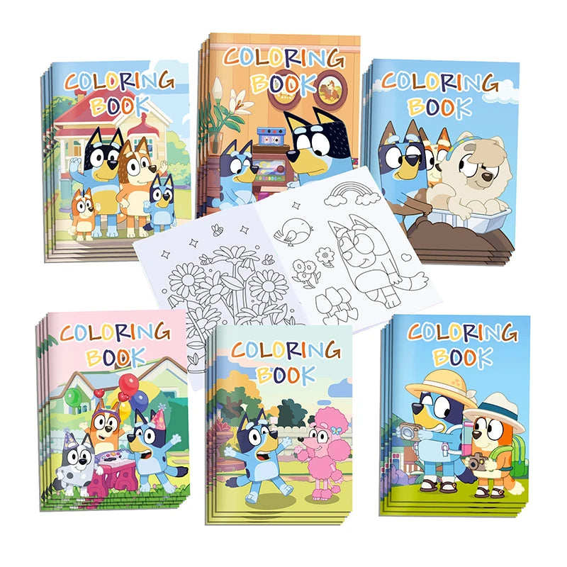 Bluey And Bingo Diy Coloring Drawing Book Anime Cartoon Color Graffiti Painting Book Education Puzzle Toys For Kids