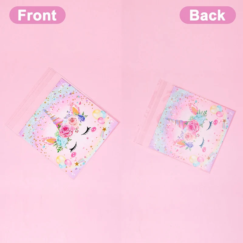 Rainbow Unicorn Handbag Candy Bag Happy 1st Birthday Party Decorations Kids Favors Gift Unicorn Box Baby Shower Girls Supplies