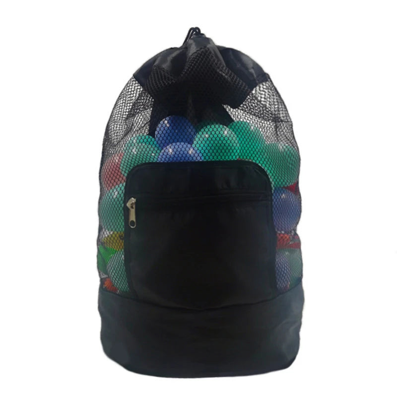 Foldable Beach Toy Bag Beach Storage Pouch Tote Mesh Bag Travel Toy Organizer Sundries Net Drawstring Storage Backpack