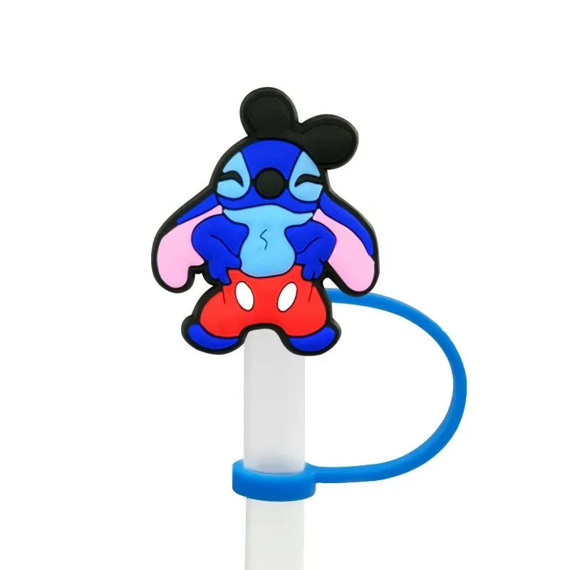 Hot Toys Stitch Straw Cover for Stanley Cup,Straw Topper Compatible with 30&40Oz Tumbler Handle,10mm/0.4in Silicone Straw Cover