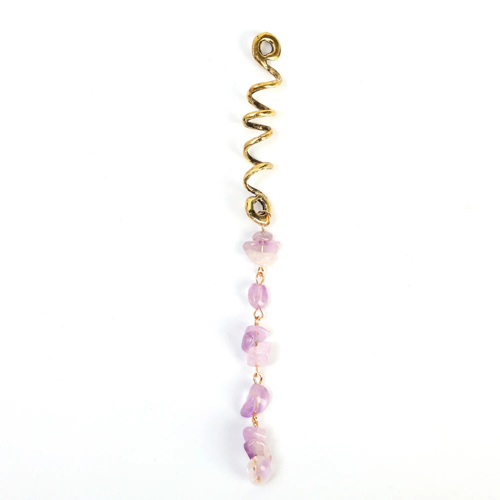 Spiral Charms Beads for Women Colored Crystal Stone Braids Barretts Hair Beads Jewelry Vintage Hairpin Dreadlock Accessories