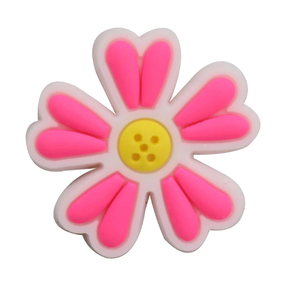 1Pcs PVC Hair Dryer Strawberry Cupcake Kids Shoe Charms Umbrella Crown Pink Series Buckle Clog Accessories Fit X-mas Gift