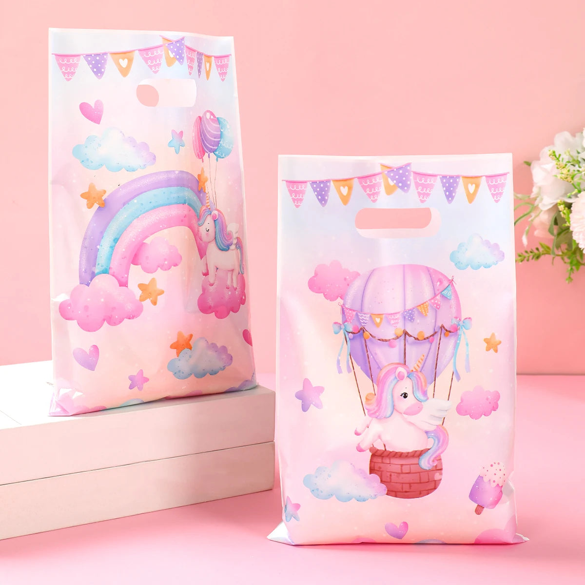 10/25/50pcs Handbag Candy Bags Unicorn Birthday Party Decor Kids Gift Packing Bag 1st Birthday Baby Shower Girl Party Supplies
