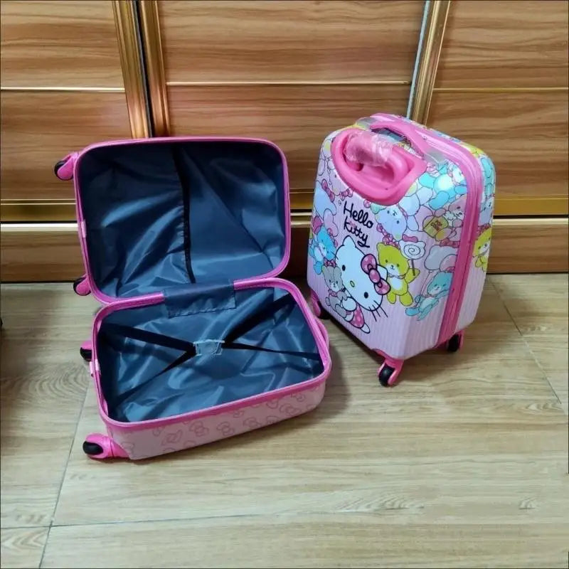 Hello Kittys Children's travel Suitcase Girl Gift Sanrios Kids Luggage Kuromi Kawaii  Large Capacity Portable Trolley Case