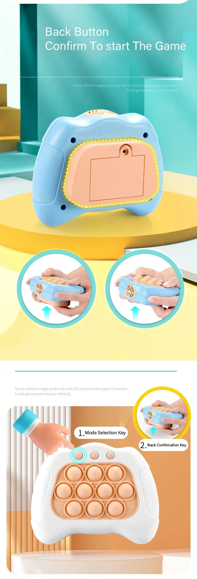 Quickly Pop It Game Children Anti-Stress Toys Funny Creative Hands on Training Decompressio Electronic Toys for kids Adult