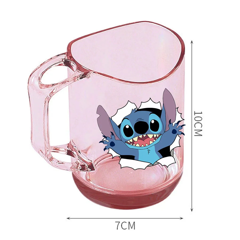 Stitch Lilo and Stitch animation peripheral cartoon printed transparent resin mouthwash and toothbrush cup anti-fall water cup