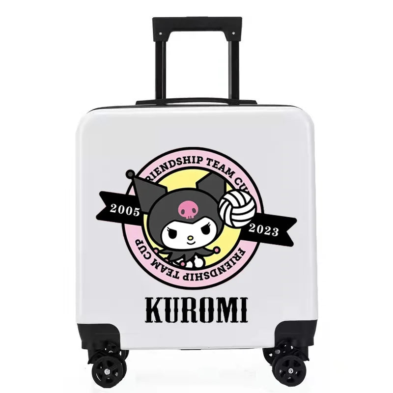 Sanrios New Child Trolley Case Cute Cartoon Kuromi Anime Hello Kittys Universal Wheel Suitcase Boy Girl Password Lock Suitcase