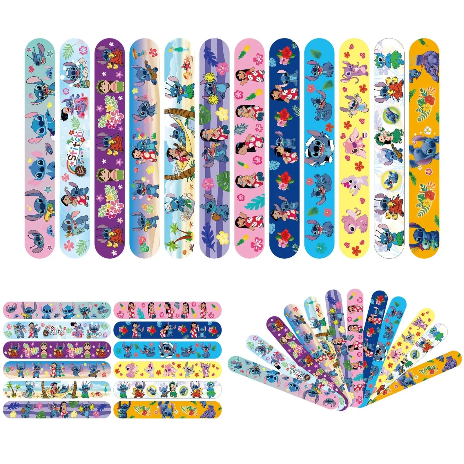 12PCS Lilo&Stitch Toys Stitch Bracelet Wristbands A Aariety Of Anime Doll Characters Children pat circle Educational Birthday Gi