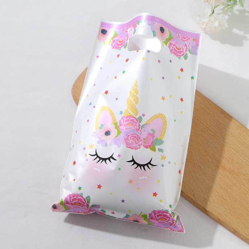 Rainbow Unicorn Handbag Candy Bag Happy 1st Birthday Party Decorations Kids Favors Gift Unicorn Box Baby Shower Girls Supplies