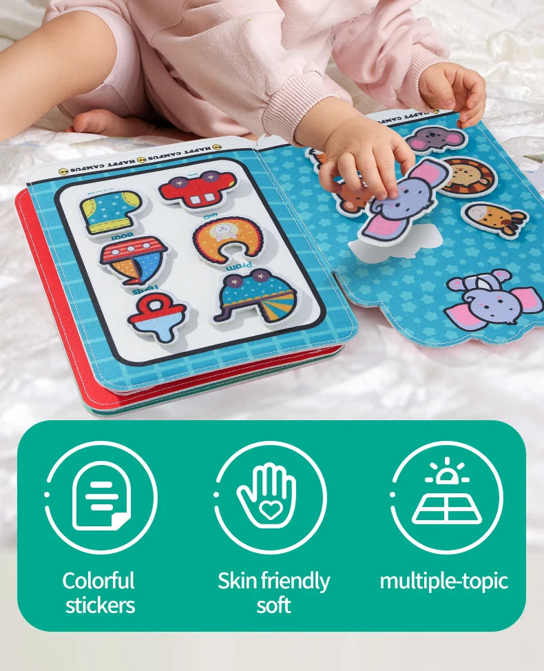 Busy Book Matching Game  Storytelling Busy Board Kids Fine Motor Early Education Toy Campus Theme Baby Gifts