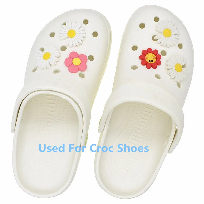 1Pcs PVC Hair Dryer Strawberry Cupcake Kids Shoe Charms Umbrella Crown Pink Series Buckle Clog Accessories Fit X-mas Gift