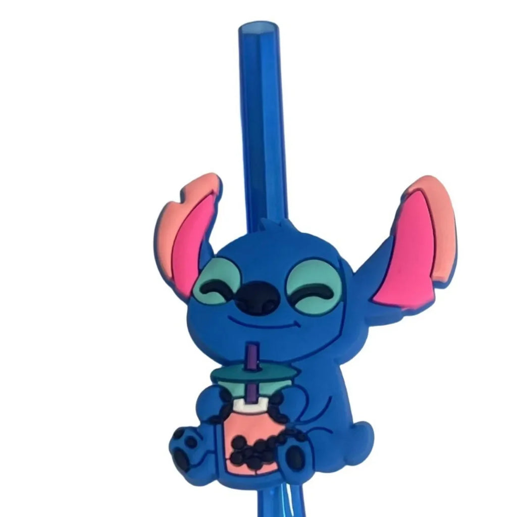 Cartoon Stitch Series Curved Straw Ice Cream Straw Soft Rubber Environmentally Friend Material Food Grade Artistic Design Straw
