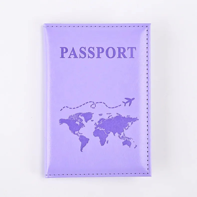 Unisex Airplane Passport Cover Women Men Travel Passport Case Leather Pink Cute Passport Wallet Purse Girl Card Holder Bags