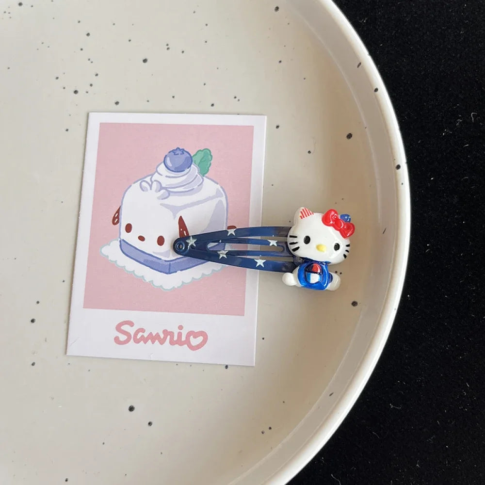 Sanrio Hello Kitty Hairpin For Women Cute Anime Cartoon KT Cat Girls Hair Accessories Hair Clips Charm BB Clips Holiday Gifts