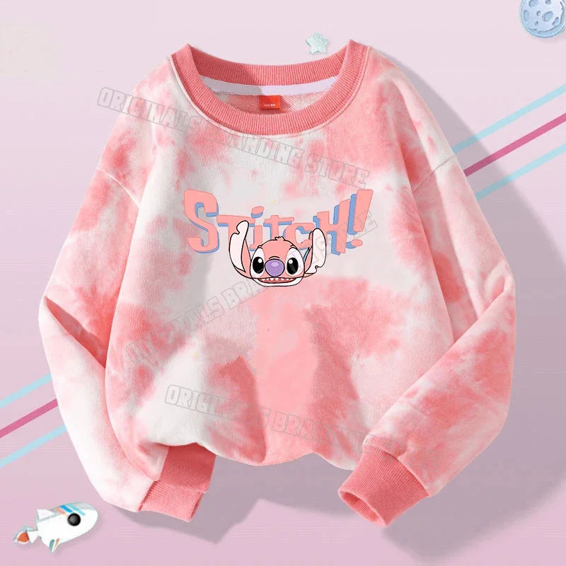 Stitch Tops Sweaters Children Baby Long Sleeve Casual Clothes Boy Girl Sweatshirt Kids Clothing Fall Hood Sweat Shirts Clothes