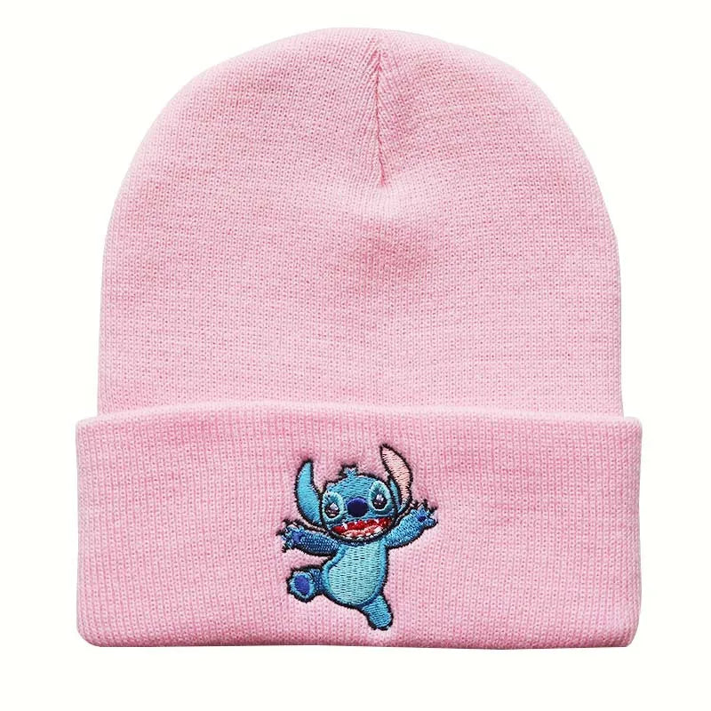Winter Child Anime Beanies Hats Girls Boys Students Cute Cartoon Loli Stitch Knitted Keep Warm Windproof Skullies Caps Gifts