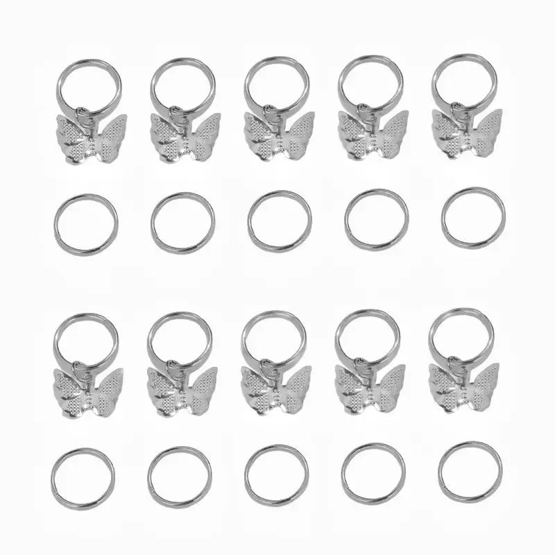 10pcs Hair Charms Metal Pearl Love Bow Hair for Braids Dreadlock Braid Clips Beads Hair Cuffs Clips for Women Girls