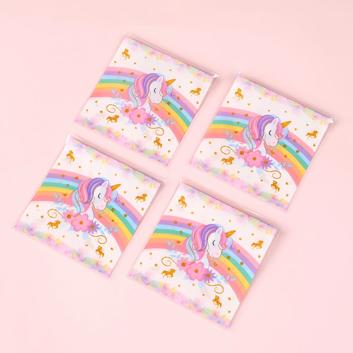 50/100Pcs Unicorn Party Gift Bags Birthday Party Decoration Candy Bags Packaging Bags Baby Shower Kids Favors Party Supplies