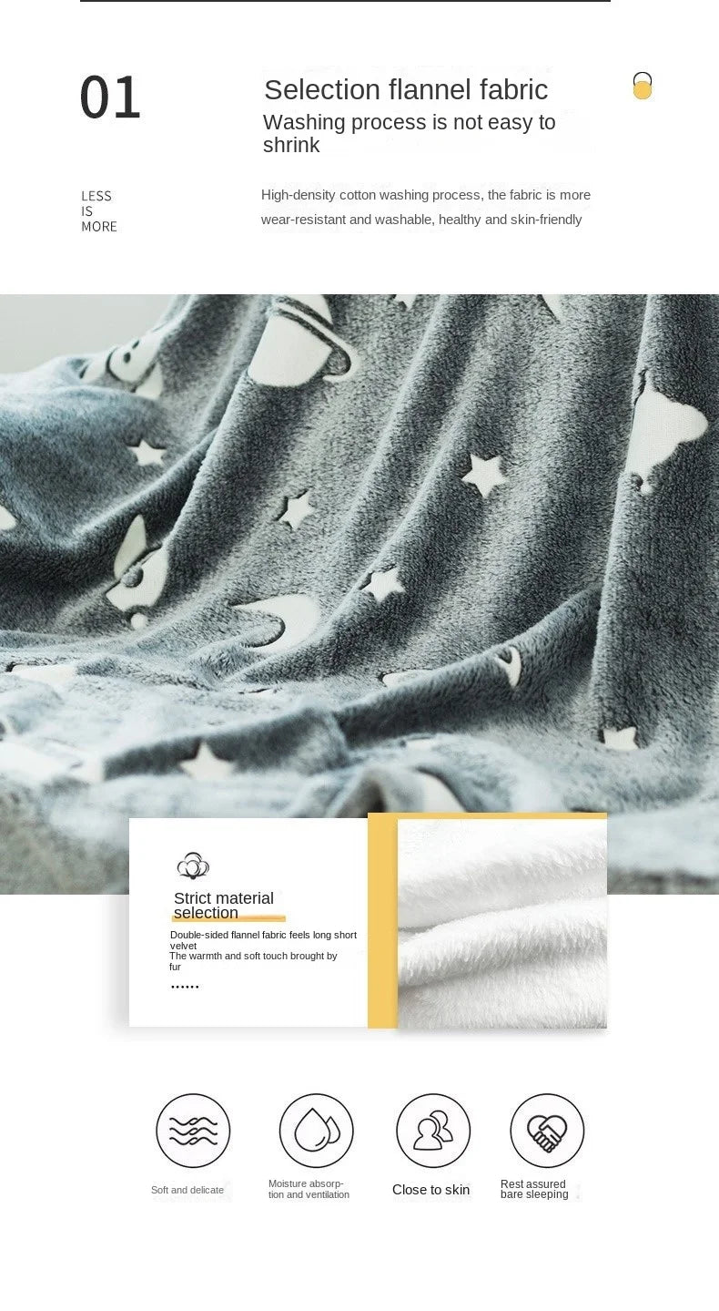 New spacecra Glow in The Dark Blanket Unicorn Gift for Kid Birthday Bedroom Decor Unicorns Toys Soft Cozy Luminous Throw Blanket