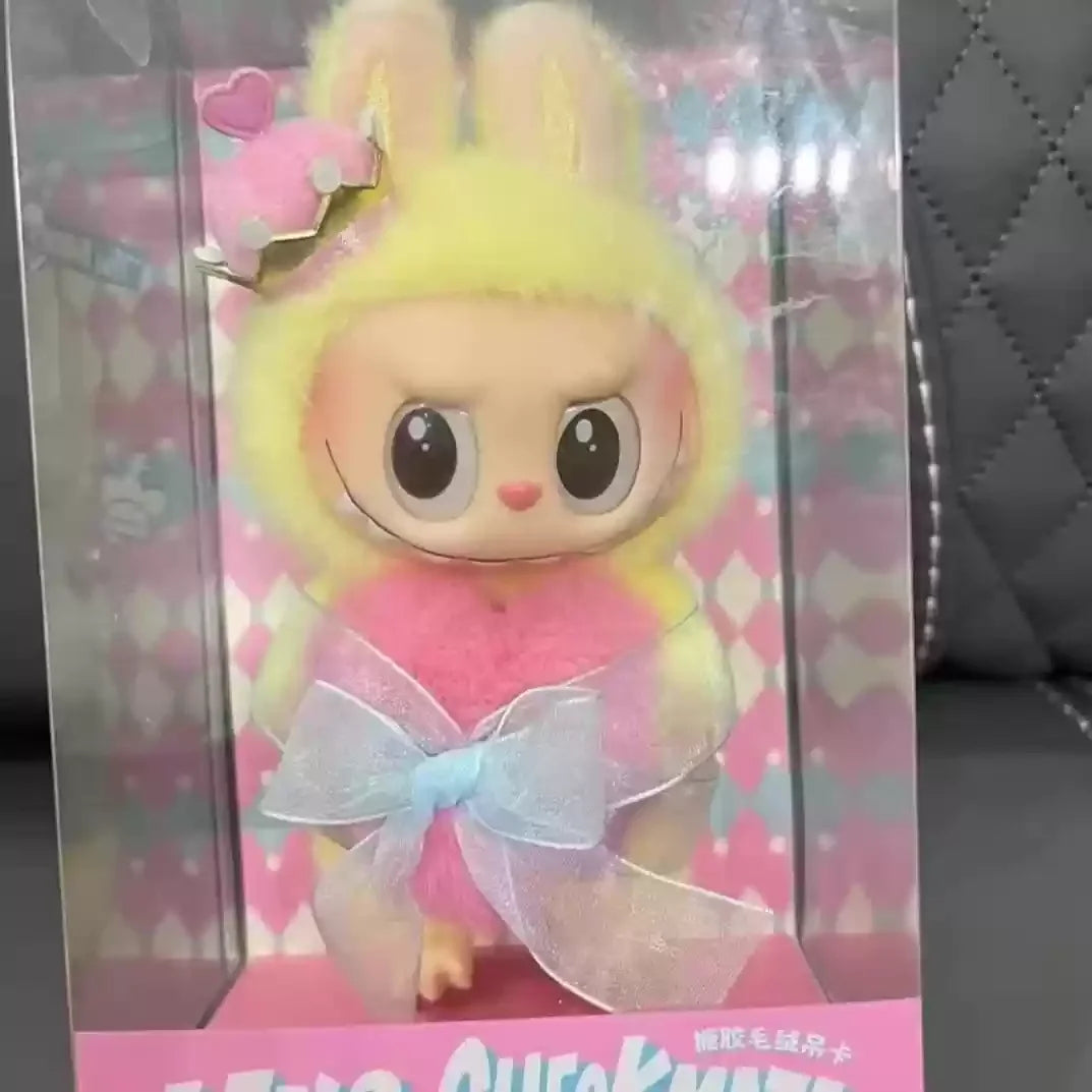 Copy High Quality Version New Product Labubu Sweetheart Doll Mokoko First Generation Plush Pendant Vinyl Pulling Cloth Hanging D