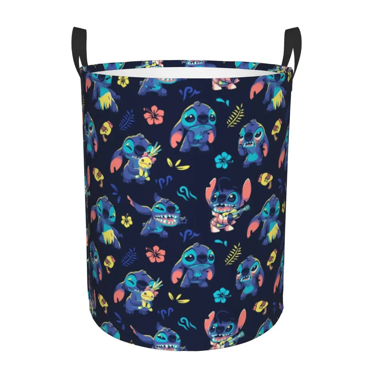 Customized SLilo And Stitch Cartoon Laundry Hamper Large Storage Basket Anime Kids Nursery Toy Organizer