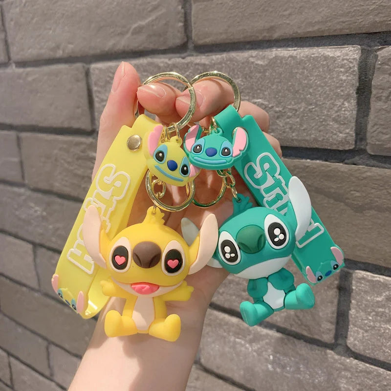 Lilo & Stitch Toys Keychian Children Anime Stitch Pendant Doll Keyring Kawaii Angel Keychians Cute Girls Christmas Gifts
